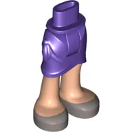 Minidoll Hips and Wrap Skirt with Dark Tan Shoes, Light Nougat Legs and Feet Print