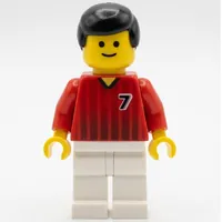 Soccer Player Red Torso, White Legs, #7