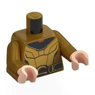 Torso with Print, Pearl Gold Arms, Light Nougat Hands
