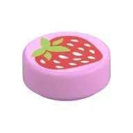 Tile Round 1 x 1 with Strawberry Print