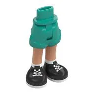 Minidoll Hips and Shorts with Nougat Legs, Black Boots, White Laces, Soles print