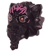 Minifig Head Special Tiger with Pink Markings, Silver and Orange Eyes print