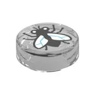 Tile Round 1 x 1 with Fly print