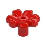 Plant, Flower, Minifig Accessory with 7 Thick Petals and Pin, Center Ring