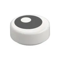 Tile Round 1 x 1 with Offset Black Eye Print