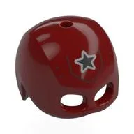 Helmet / Mask, Top Hole with Black Star, Silver Outline Print