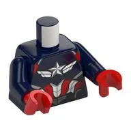 Torso, Captain America Suit, White Star, White/Red Decorations Print, Dark Blue Arms, Red Hands