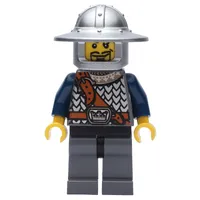 Knight, Dark Blue, Wide Brim Helmet, Goatee Beard