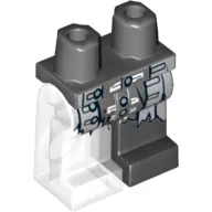 Hips and Black Left Leg, Trans-Clear Right Leg with Naval Uniform Jacket Tails Tattered with Silver Buttons and White Trim Print