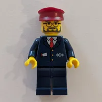 Conductor - Dark Blue Jacket, Dark Blue Legs, Dark Red Hat, Glasses, Beard