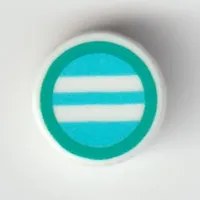 Tile Round 1 x 1 with Mirror, Dark Turquoise Border print