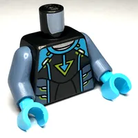 Torso Jumpsuit, Medium Azure Markings, Pearl Titanium Panels, Lime Triangle Print, Sand Blue Arms, Dark Blue Hands