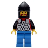 Knight (Scale Mail on Red) - Black Arms, Blue Legs, Black Chin-Guard