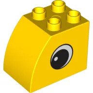 Duplo Brick 2 x 3 x 2 with Curved Top and Eye Print on Both Sides