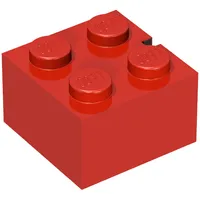 Brick 2 x 2 without Bottom Tubes, Slotted (with 1 slot)