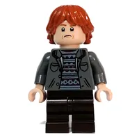 Ron Weasley, Dark Bluish Gray Jacket, Medium Dark Brown Legs