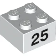 Brick 2 x 2 with Black "25" Print
