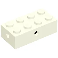 Brick Special 2 x 4 with Wheel Holder Old, Clear Bottom, Black Inside