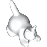 Animal, Cat, Kitten Crouching with Medium Blue Eyes, Eyelashes, and Nose Print