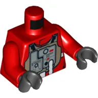Torso Rebel B-wing Pilot with Flight Suit Print, Red Arms, Black Hands
