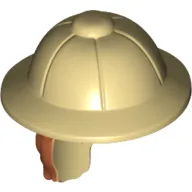 Hair and Hat, Pith Helmet and Dark Orange Hair in Ponytail Print