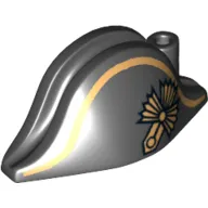 Hat Pirate Bicorne with Gold Captain Print