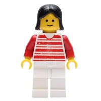 Woman - Red/White Striped Shirt, Red Arms, White Legs (3626b Head)