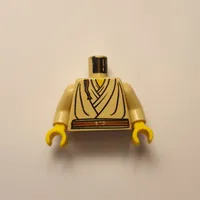 Torso Layered Shirt, Brown Belt and Padawan Braid Print (Obi-Wan), Tan Arms, Yellow Hands