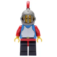 Knight (Breastplate on Blue) - Black Legs, Red Plume