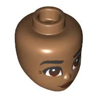 Minidoll Head with Black Eyebrows, Reddish Brown Eyes, Dark Red Lips, Crows Feet print