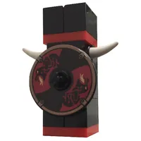 Viking Chess Piece Red Rook - Glued