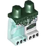 Hips and White Left Leg, Trans-Light Blue Right Leg with Sand Green Scaled Armor and Knee Pad and Gray Talons Print