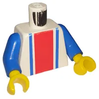 Torso Vertical Striped Red/Blue Print, Blue Arms, Yellow Hands