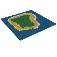 Baseplate 16 x 16 with Island on Blue Water Print