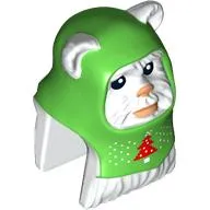 Minifig Head Special, Ewok with Bright Green Hood, Red Christmas Tree, Snowflakes print