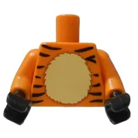 Torso Tiger Stripes, Tan Stomach Print, Orange Arms, Black Hands