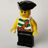 Pirate - Green Stripes, Black Legs, Black Tricorne