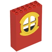 Fabuland, Building, 2 x 6 x 7 with Window, Round Type 1 Yellow