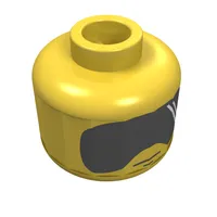 Minifig Head T-16 Skyhopper Pilot / Scout Trooper, Large Sunglasses with White Streaks Print [Blocked Open Stud]