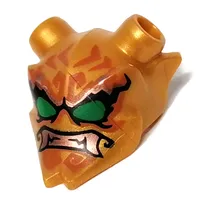 Headwear Accessory Mask Ninjago Oni with Dark orange Decorations, Green Eyes Print