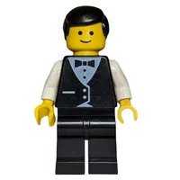 Waiter, Man, Black Suit and Bow Tie, Black Hair (3626b Head)