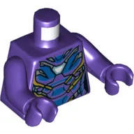 Torso Armor with Gold and Blue Plates, and White Triangle (Arc Reactor) Print, Dark Purple Arms and Hands