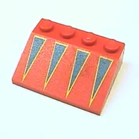 Slope 33° 3 x 4 with Blue Triangles with Yellow Border Print