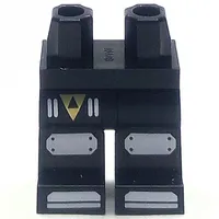 Hips and Black Legs with White Knee Pads, Toes, Gold Triangle Blacktron Logo print