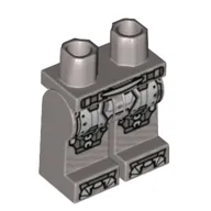 Hips and Flat Silver Legs with Light Bluish Gray and Dark Bluish Gray Armour Panels and Toes Print