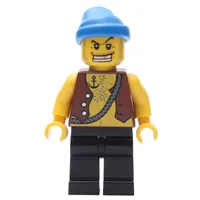 Pirate - Anchor Tattoo, Black Legs, Blue Bandana, Gold Tooth