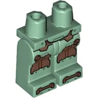 Hips and Sand Green Legs with Copper Knee Plates and Rivets print