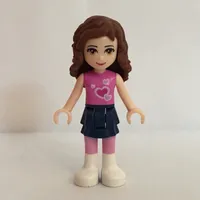 Olivia - Dark Pink Top, Dark Blue Skirt