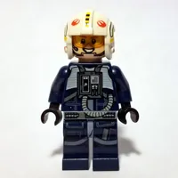 Rebel Pilot Y-wing, Dark Blue Flight Suit, Red Rebel Insignia on Helmet
