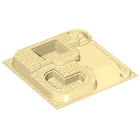 Baseplate Raised 32 x 32 with Ramp, Stairs, and Two Pits with Slate Ramp and Gray Pool Print